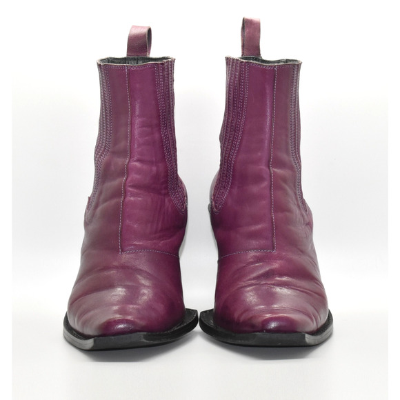 D5 Auth JOHN FLUEVOG Diana Signature Purple Leather Chelsea Boot Shoes Size 11 - Picture 4 of 7